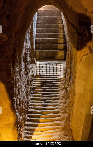 Tunnel der unterirdischen Burg Zhangbi im Dorf Zhangbicun, China Stockfoto