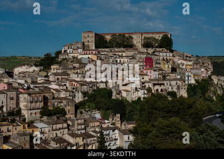 Der Panoramablick auf Ragusa-Ibla, Sizilien, Italien Stockfoto