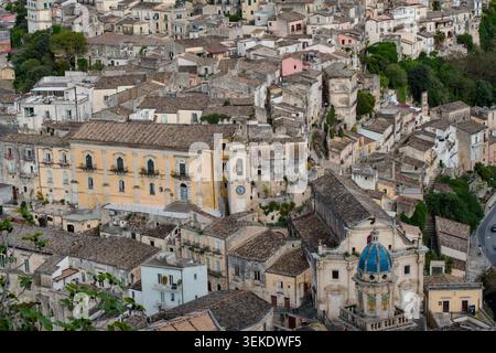 Der Panoramablick auf Ragusa-Ibla, Sizilien, Italien Stockfoto