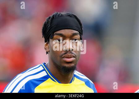 Oslo, Norwegen. Juni 2026. Anthony Elanga aus Schweden wurde während des Fußballspiels zwischen Norwegen und Schweden im Ullevaal Stadion in Oslo gesehen. Quelle: Gonzales Photo/Alamy Live News Stockfoto