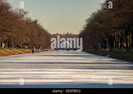 Winterzauber in München im Schloss Nymphenburg Stockfoto