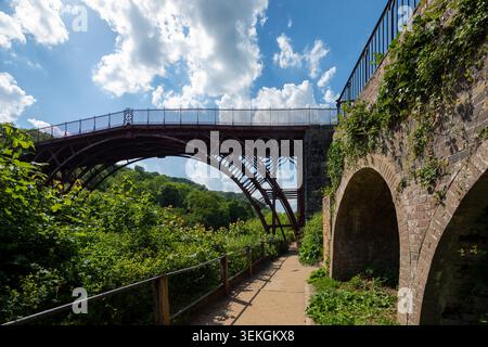 Iron Bridge in Ironbridge, Telford, Shropshire. Stockfoto