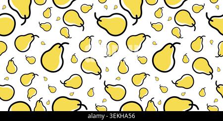 Nahtloses Design Mit Birnenfrüchten. Birnen-Hintergrundvektor Stock Vektor