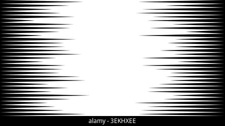Horizontale Geschwindigkeitslinien Hintergrund mit schneller Bewegung. Das abstrakte Muster zeigt energische Streifen und scharfe, gerade Streifen. Stock Vektor