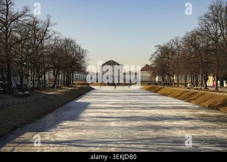 Winterzauber in München im Schloss Nymphenburg Stockfoto