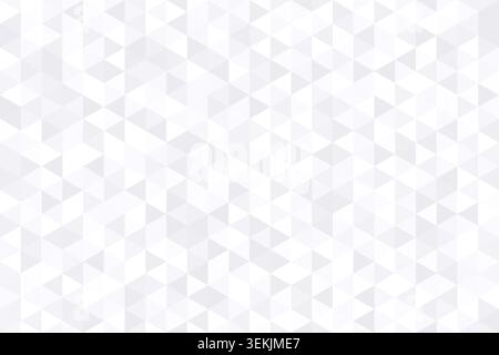 Abstrakter weißer Dreieckshintergrund. Rautenmuster. Graublaue Kristallgeometrie. Mosaikpatern. Helles geometrisches graues Design. Dreieckiges Silber Stock Vektor