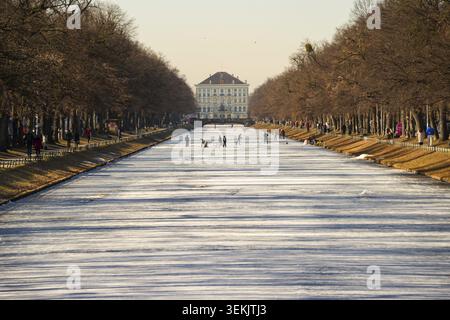 Winterzauber in München im Schloss Nymphenburg Stockfoto