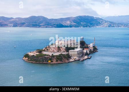 Luftaufnahme von Alcatraz Island, San Francisco, Kalifornien, USA Stockfoto
