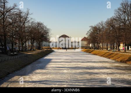 Winterzauber in München im Schloss Nymphenburg Stockfoto