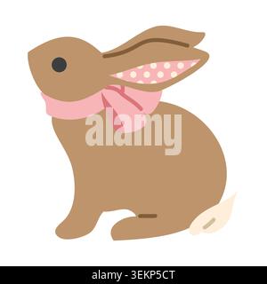 Braune Süße Osterhase Illustration Stock Vektor