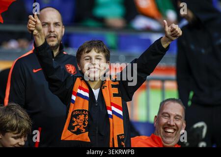Rotterdam, Niederlande. Juni 2026. ROTTERDAM, 03-06-2026, Stadion Feijenoord de Kuip, Saison 2025/2026, FIFA internationaler Fußball, Freundschaftsspiel zwischen den Niederlanden und Algerien, Foto zeigt Anhänger der Niederlande Credit: Pro Shots/Alamy Live News Stockfoto