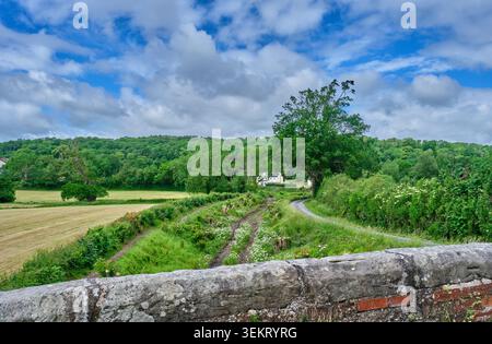 Der trockene Abschnitt des Montgomery Canal bei Llynclys, Llanymynech, Shropshire Stockfoto
