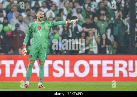 Rotterdam, Niederlande. Juni 2026. ROTTERDAM, 03-06-2026, Stadion Feijenoord de Kuip, Saison 2025/2026, FIFA internationaler Fußball, Freundschaftsspiel zwischen den Niederlanden und Algerien, Foto zeigt niederländischer Torhüter Bart Verbruggen Credit: Pro Shots/Alamy Live News Stockfoto