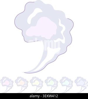 Rauchschutzelement mit Dampf- oder Dampfwolkengrafik Stock Vektor