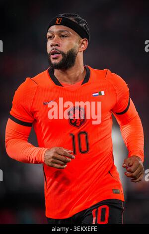 Rotterdam, Niederlande. Juni 2026. ROTTERDAM, 03-06-2026, Stadion Feijenoord de Kuip, Saison 2025/2026, FIFA International Football, Freundschaftsspiel zwischen den Niederlanden und Algerien, Foto zeigt den niederländischen Spieler Memphis Depay Credit: Pro Shots/Alamy Live News Stockfoto