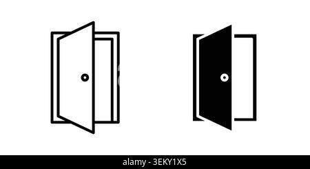 Durchgehend durchgehende, Linien- und editierbare Vektorsätze für die Eingangstür. Stock Vektor