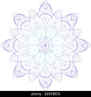 Zartes Veilchenchakra Mandala Stock Vektor