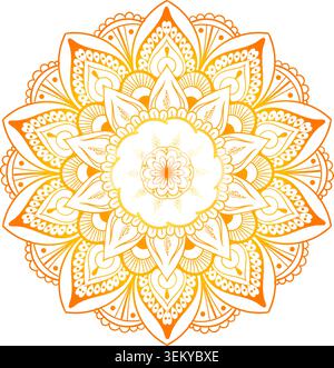 Orange Chakra Mandala strahlt ruhige Eleganz aus Stock Vektor