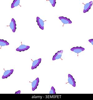 Muster Alien Ufoschiff Cartoon Vektor Stock Vektor