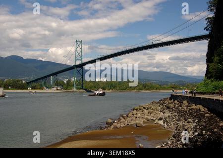 Lion's Gate Bridge in Vancouver, BC, Kanada. Stockfoto