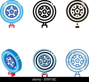 Studieren Sie Konzepte beim Parsen der Kontur des Symbols für Fußballspiele Stock Vektor
