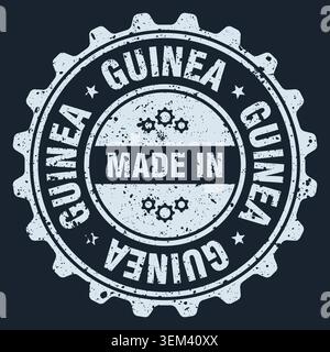 Marke Made in Guinea. Hergestellt in Guinea-weißem Grunge-Rundstempel Stock Vektor