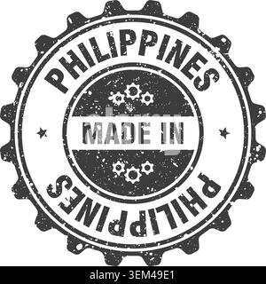 Hergestellt in Philippinen Stempel. Hergestellt in philippinischer schwarzer Grunge-runder Stempel Stock Vektor
