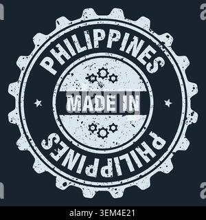 Hergestellt in Philippinen Stempel. Hergestellt in philippinischer weißer Grunge-runder Stempel Stock Vektor