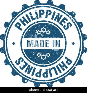 Hergestellt in Philippinen Stempel. Hergestellt in philippinischer blauer Grunge-runder Stempel Stock Vektor