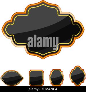 Goldenes Luxus-Label-Set für elegante Rahmen Stock Vektor
