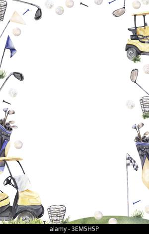 Rahmen Für Nahtlose Golfausrüstung Mit Randmuster Stockfoto