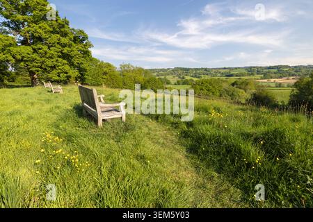Blick auf das ländliche Ackerland im Frühling, Burwash, High Weald, East Sussex, England, Vereinigtes Königreich, Europa Stockfoto