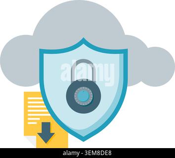 Sicherer Cloud-Speicher Stock Vektor