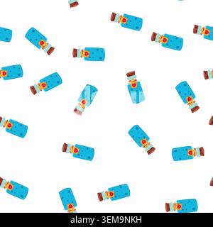Muster Fantasy Gesundheit Trank Flasche mit Herz Kreuz Tag Stock Vektor
