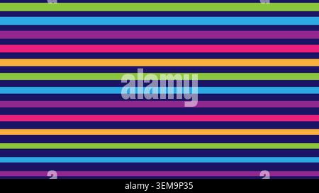 Vertikale Neonstreifen kaskadieren über eine dunkle Basis und erzeugen einen glatten geometrischen Fluss, ideal für moderne abstrakte Grafiken Stockfoto
