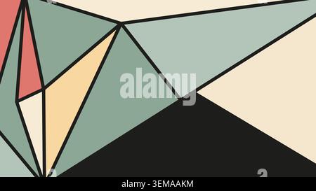 Eine moderne, abstrakte Komposition mit geometrischen Formen in sanften Pastelltönen. Perfekt für digitale Designs, Hintergründe, Dekorkonzepte und minimalistische visuelle Projekte Stockfoto
