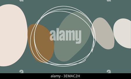 Eleganter abstrakter Hintergrund in Beige- und zarten Pfirsichtönen mit organischen Formen und dezenten weißen Linienakzenten. Minimalistisch und stilvoll Stockfoto