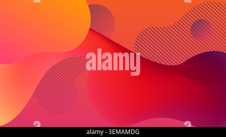 Ein auffälliger Farbverlauf mit warmen Rot- und Violetttönen und fließenden abstrakten Wellen, perfekt für beeindruckende digitale Grafiken, Poster, Branding und kreative Designprojekte Stockfoto