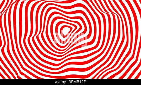 Fließende, warme Wellen in Orange, Pink und weiß erzeugen einen lebendigen Bewegungseffekt. Ideal für moderne Poster, psychedelische Hintergrundbilder, Anzeigen und abstrakte Design-Grafiken Stockfoto