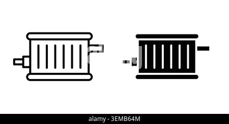 Design mit dem Symbol für die Heizung der Klimaanlage. Illustrationssymbole im Linear- und Clipart-Paket. Stock Vektor