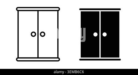 Design mit Schaltschranksymbol. Illustrationssymbole im Linear- und Clipart-Paket. Stock Vektor