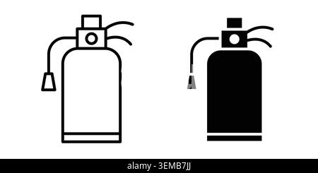 Feuerlöscher-Symbol-Design. Illustrationssymbole im Linear- und Clipart-Paket. Stock Vektor