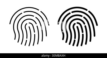 Design mit Fingerabdruck-Symbol. Illustrationssymbole im Linear- und Clipart-Paket. Stock Vektor