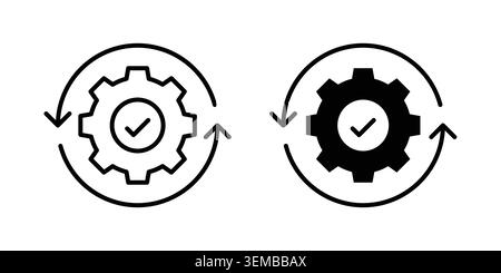Design von Optimierungssymbolen. Illustrationssymbole im Linear- und Clipart-Paket. Stock Vektor