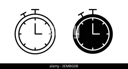 Design mit Stoppuhr-Symbol. Illustrationssymbole im Linear- und Clipart-Paket. Stock Vektor