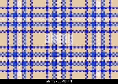 Cool Check Schottenmuster nahtlos, Jacke Muster Hintergrund Vektor. Textilindustrie mit Karomuster in hellen und blauen Farbtönen. Stock Vektor
