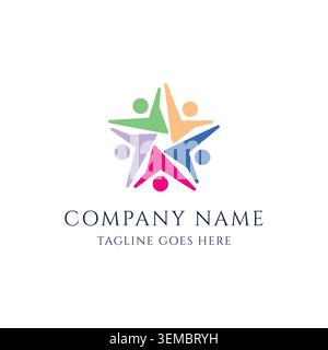 Star Human Community People Person Partnership For Foundation Charity Social Care Business Company Agency Stock Vektor