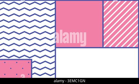 Minimaler Pastellhintergrund mit abstrakten kreisförmigen Formen und dünnen Linien in sanften Rosa- und Blautönen. Ideal für saubere, moderne Layouts, digitale Grafikfunktionen und kreative Designprojekte Stock Vektor