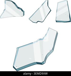 Glassplitter brechen in kleine Stücke Stock Vektor
