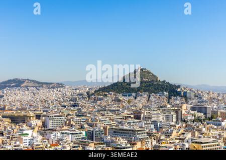 Panoramablick auf Athen, Griechenland, von der Akropolis von Athen Stockfoto